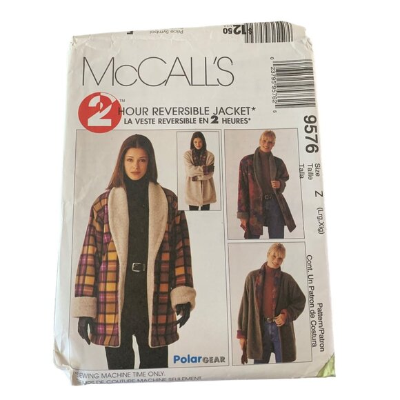 McCall's Misses Coat Reversible Sewing Pattern Sz Lg - XL 9576 - Uncut - Picture 1 of 11